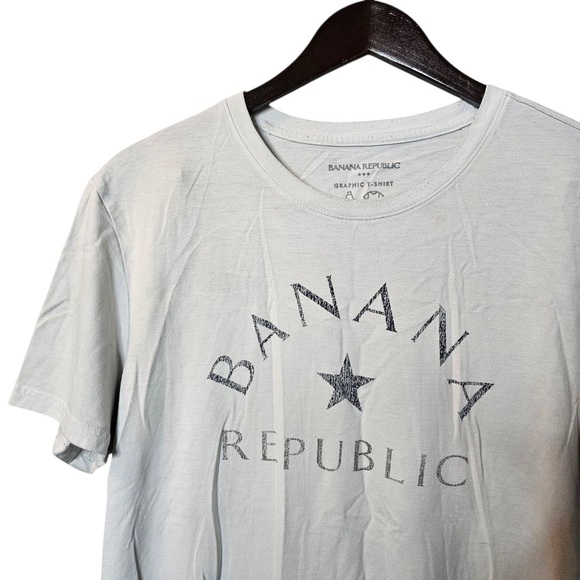 Banana Republic White Cotton Crewneck T-Shirt Men's Large - Picture 3 of 5